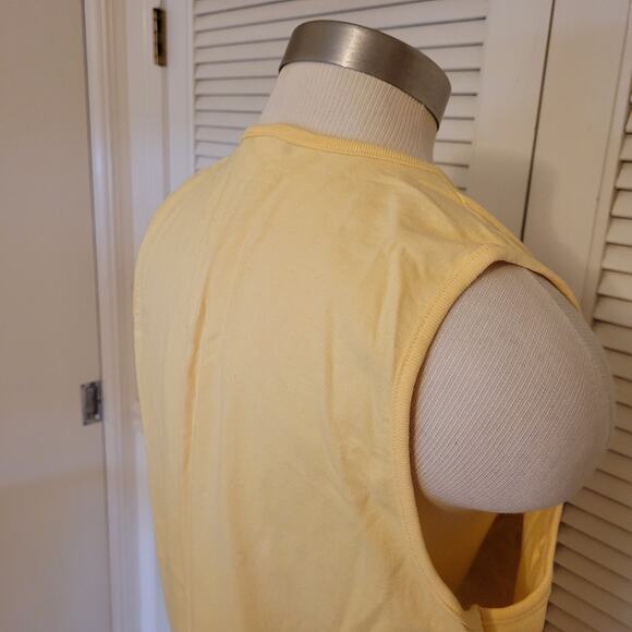 Y2K Yellow Teddy Bear Graphic Tank Top 2000s Flowy Cotton XL Summer Cute - Picture 6 of 8